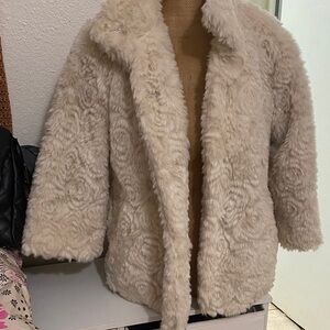 Charlotte Russe Cozy Cream Teddy Jacket